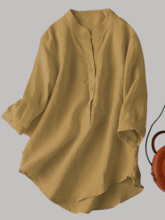 Biege Colour Plain Long Tunic Top For Women