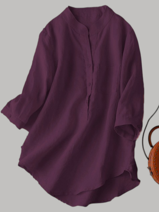 Wine Colour Plain Long Tunic Top For Women